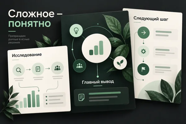 Зелёная инфографика на русском: исследование, главный вывод и следующий шаг